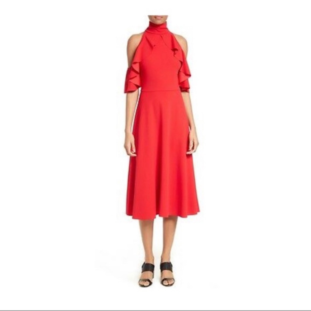 Tracy Reese / Anthropologie Red Cold Shoulder Dress (BRAND NEW TAGS ON / SIZE L)